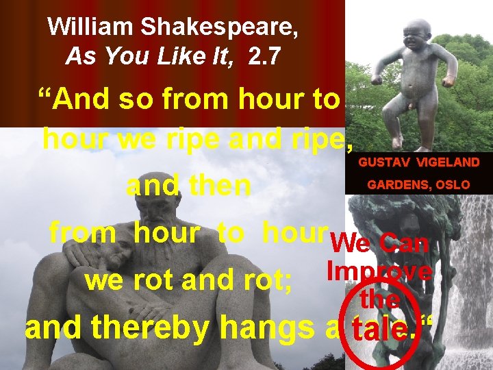 William Shakespeare, As You Like It, 2. 7 “And so from hour to hour