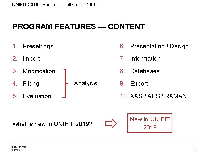 UNIFIT 2019 | How to actually use UNIFIT PROGRAM FEATURES → CONTENT 1. Presettings