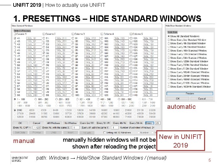 UNIFIT 2019 | How to actually use UNIFIT 1. PRESETTINGS – HIDE STANDARD WINDOWS