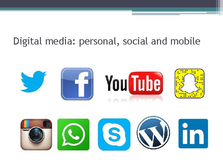 Digital media: personal, social and mobile 