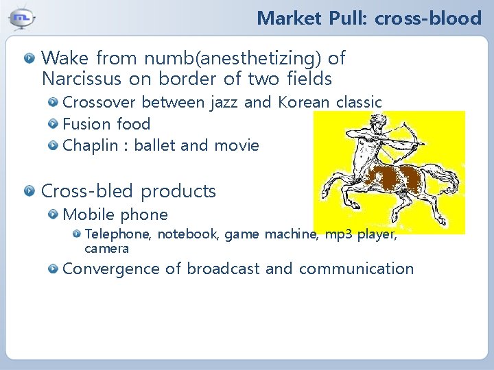 Market Pull: cross-blood Wake from numb(anesthetizing) of Narcissus on border of two fields Crossover