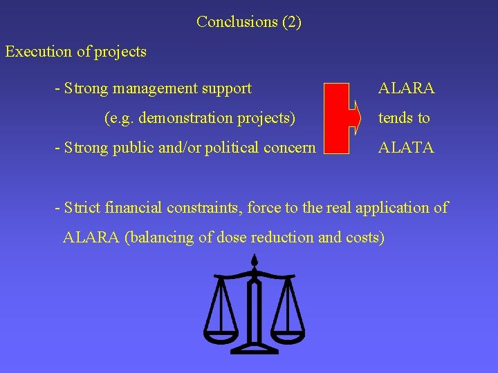 Conclusions (2) Execution of projects - Strong management support (e. g. demonstration projects) -