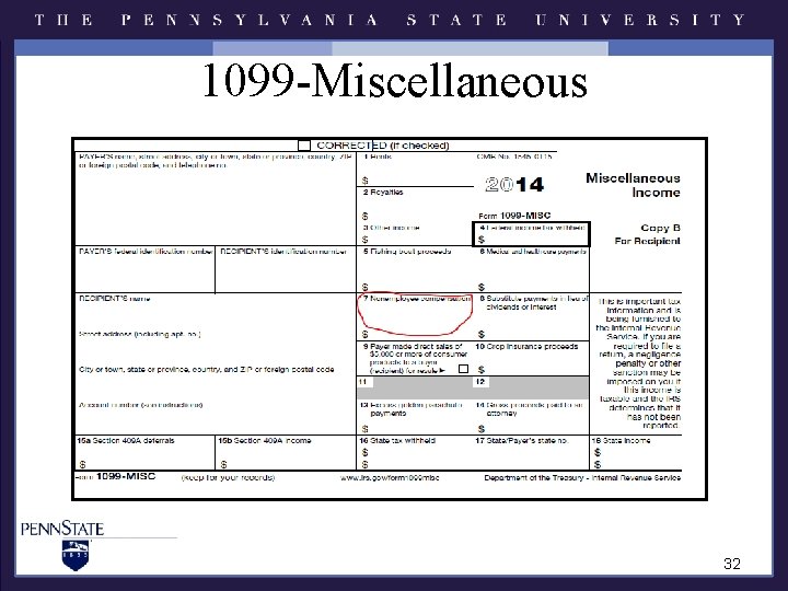 1099 -Miscellaneous 32 1099 -Miscellaneous 32