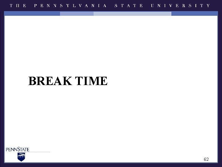 BREAK TIME 62 BREAK TIME 62
