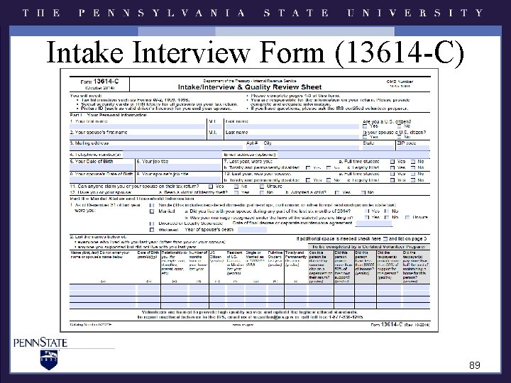 Intake Interview Form (13614 -C) 89 Intake Interview Form (13614 -C) 89