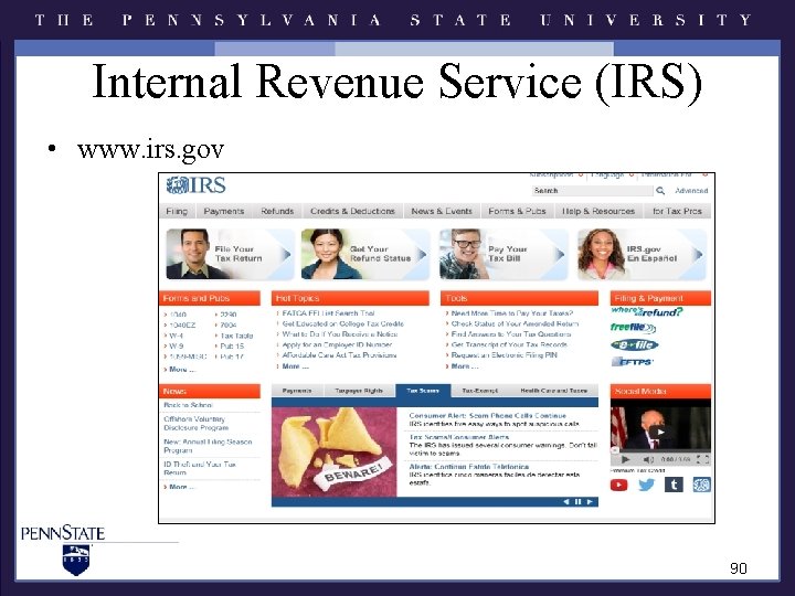 Internal Revenue Service (IRS) • www. irs. gov 90 Internal Revenue Service (IRS) • www. irs. gov 90