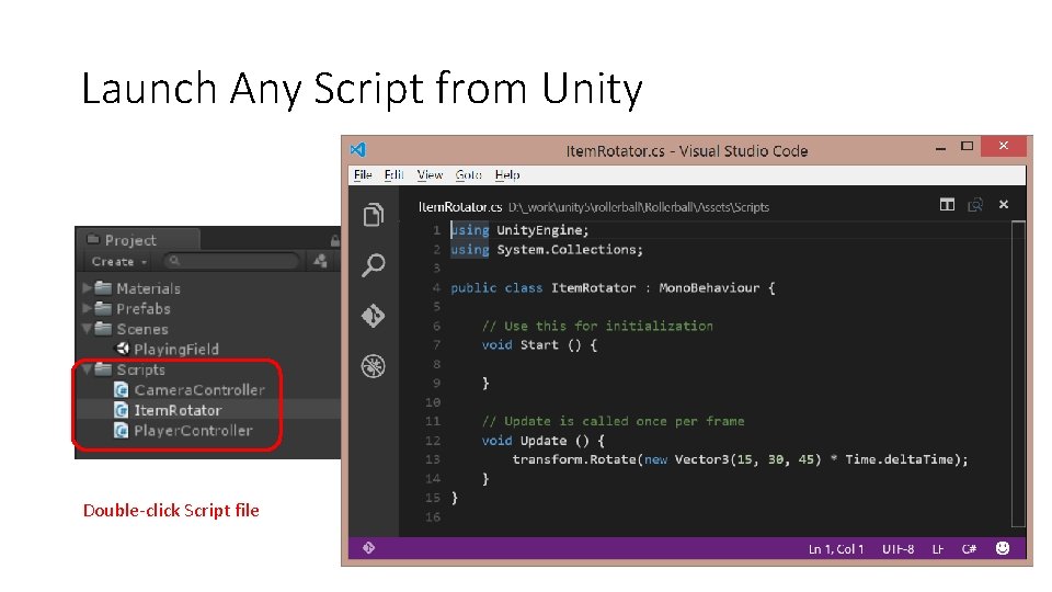 Launch Any Script from Unity Double-click Script file 