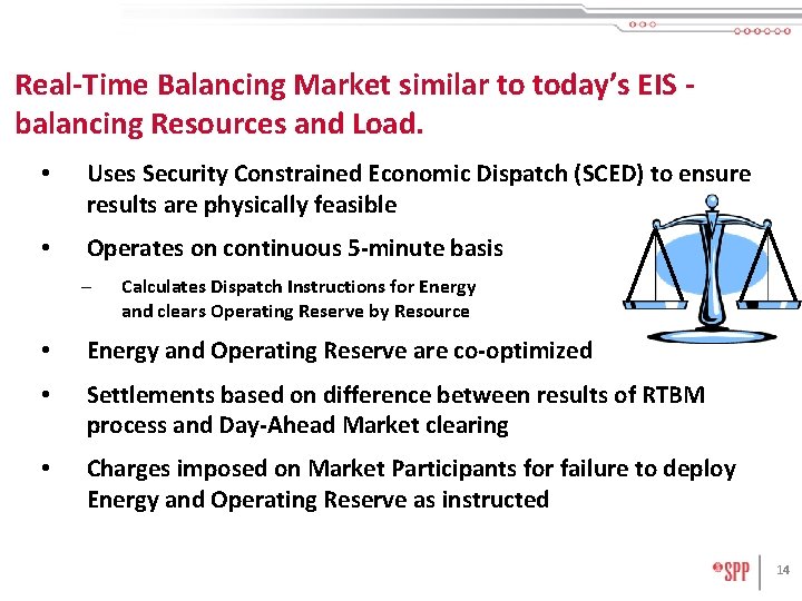 Real-Time Balancing Market similar to today’s EIS balancing Resources and Load. • Uses Security