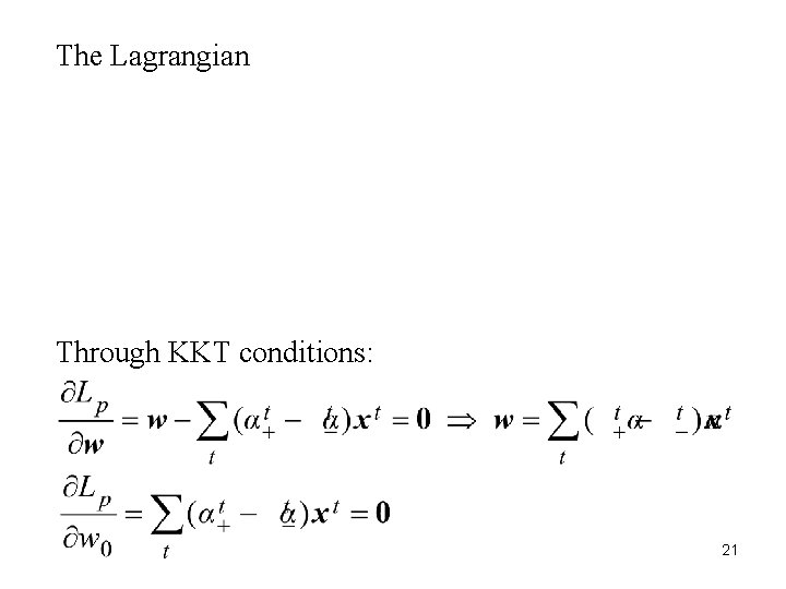 The Lagrangian Through KKT conditions: 21 