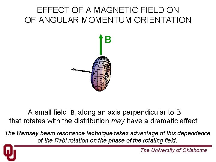 EFFECT OF A MAGNETIC FIELD ON OF ANGULAR MOMENTUM ORIENTATION B A small field