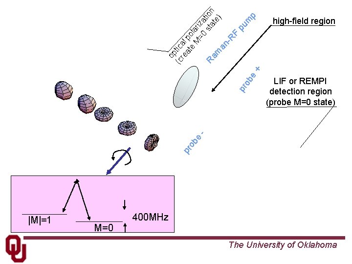 p pu m LIF or REMPI detection region (probe M=0 state) pr ob e