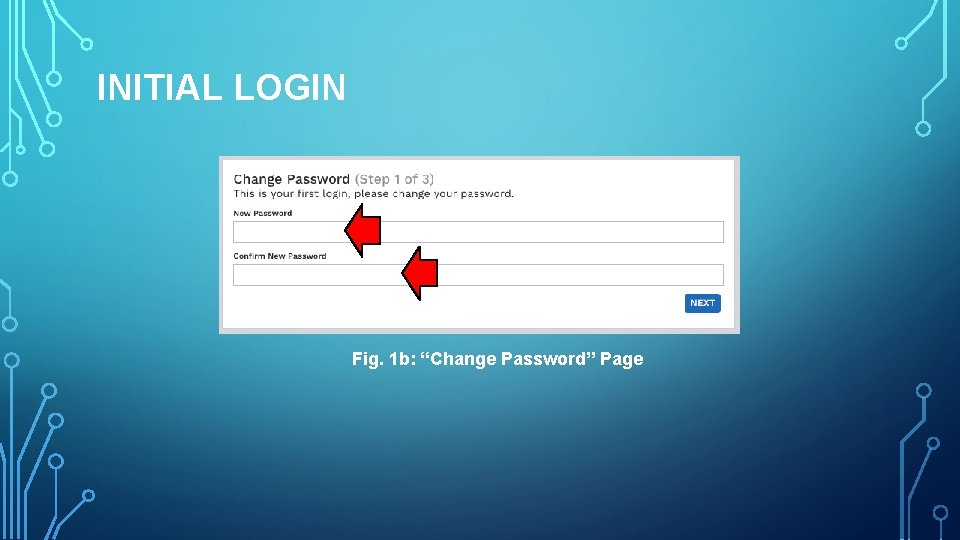 INITIAL LOGIN Fig. 1 b: “Change Password” Page 