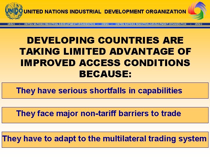 UNITED NATIONS INDUSTRIAL DEVELOPMENT ORGANIZATION UNIDO ~ UNITED NATIONS INDUSTRIAL DEVELOPMENT ORGANIZATION ~ UNIDO