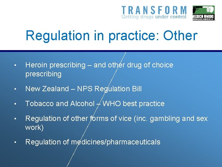 Regulation in practice: Other • Heroin prescribing – and other drug of choice prescribing