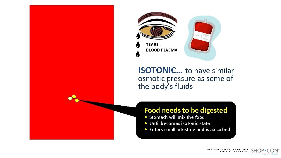 TEARS… BLOOD PLASMA ISOTONIC… to have similar osmotic pressure as some of the body’s