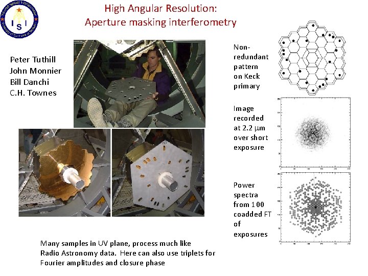 High Angular Resolution: Aperture masking interferometry Peter Tuthill John Monnier Bill Danchi C. H.