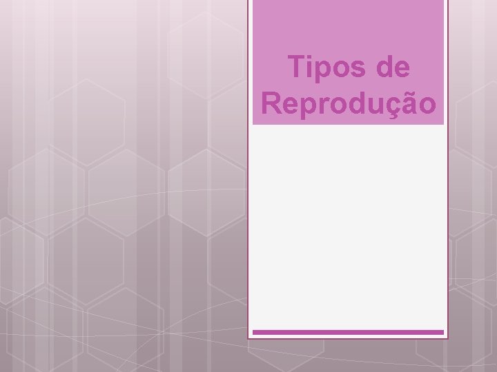 Tipos de Reprodução 
