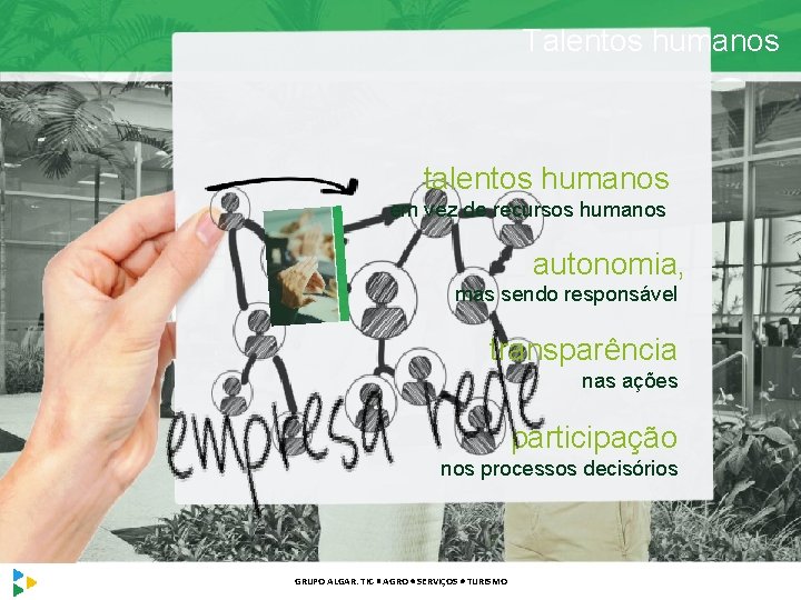 Talentos humanos talentos humanos em vez de recursos humanos autonomia, mas sendo responsável transparência