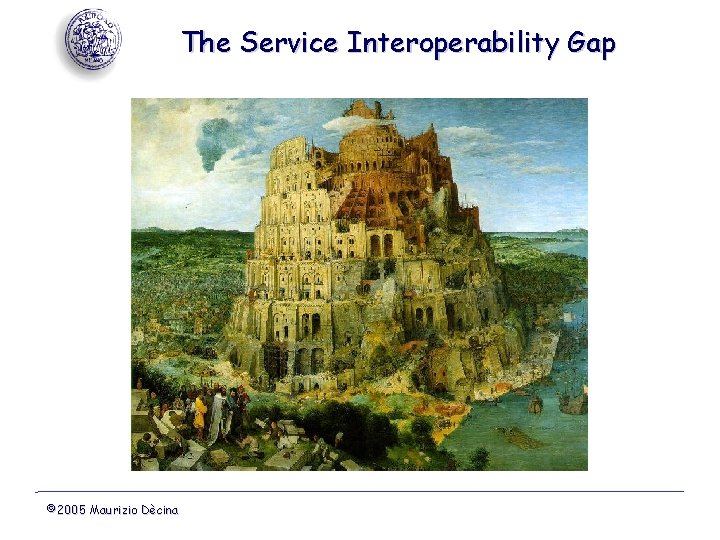 The Service Interoperability Gap © 2005 Maurizio Dècina 