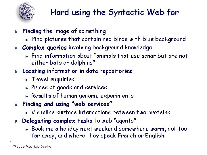 Hard using the Syntactic Web for Finding the image of something Find pictures that