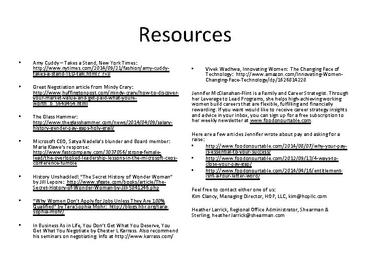 Resources • • Amy Cuddy – Takes a Stand, New York Times: http: //www. Resources • • Amy Cuddy – Takes a Stand, New York Times: http: //www.