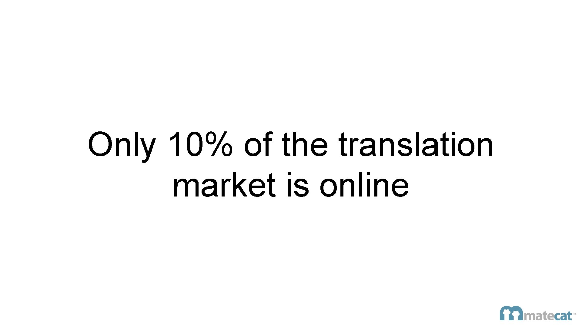 Only 10% of the translation market is online 