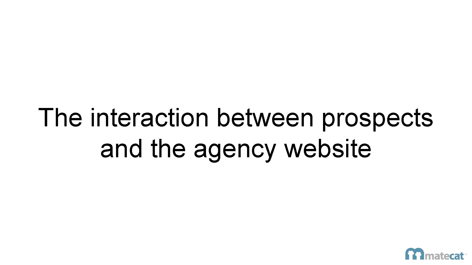 The interaction between prospects and the agency website 