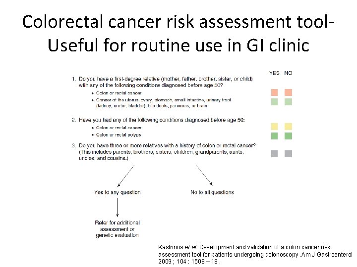 colorectal cancer risk assessment tool