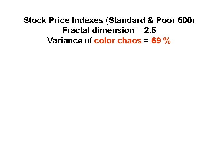 Stock Price Indexes (Standard & Poor 500) Fractal dimension = 2. 5 Variance of