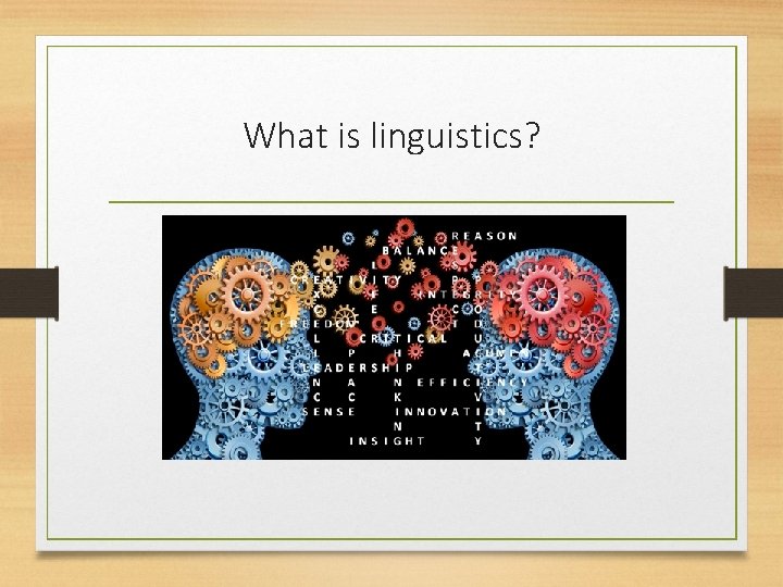 What is linguistics? 