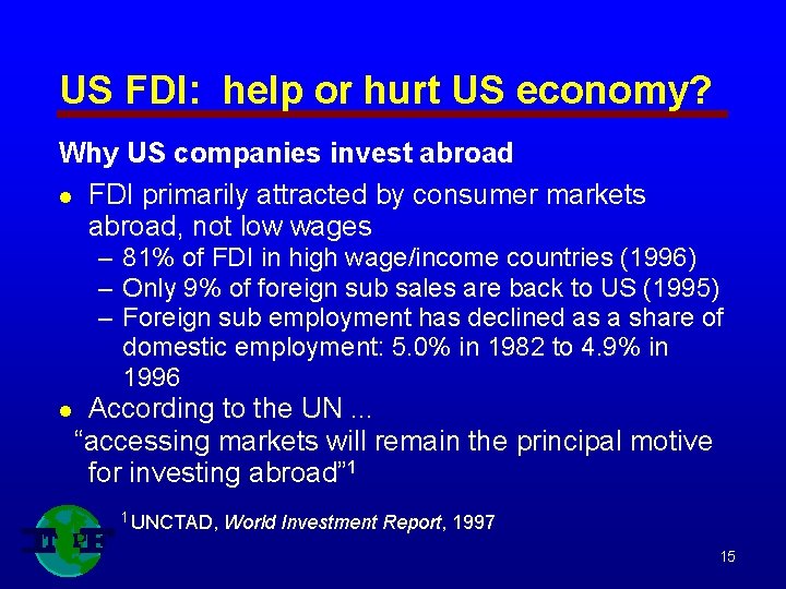 US FDI: help or hurt US economy? Why US companies invest abroad l FDI