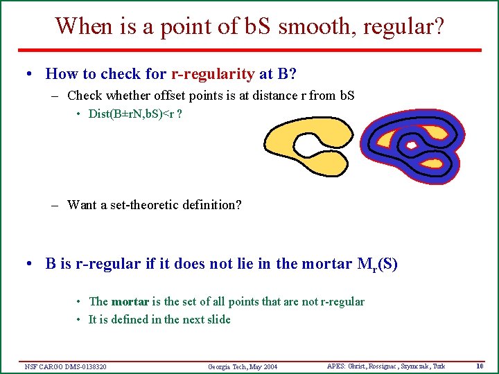 When is a point of b. S smooth, regular? • How to check for