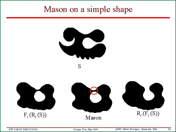 Mason on a simple shape S Fr (Rr (S)) NSF CARGO DMS-0138320 Mason Georgia