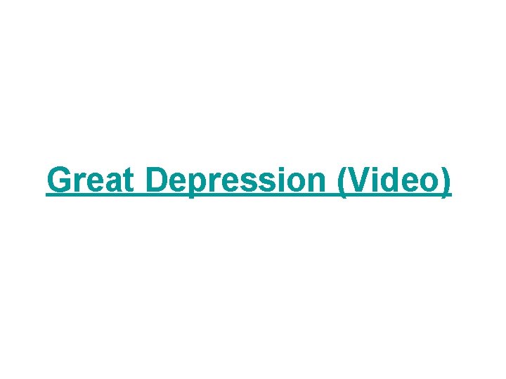 Great Depression (Video) 
