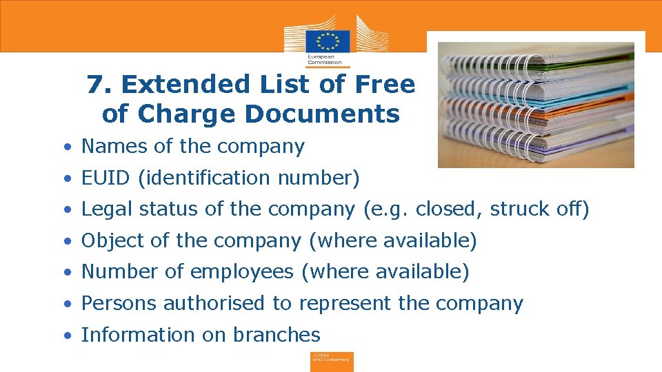 7. Extended List of Free of Charge Documents • Names of the company • 7. Extended List of Free of Charge Documents • Names of the company •