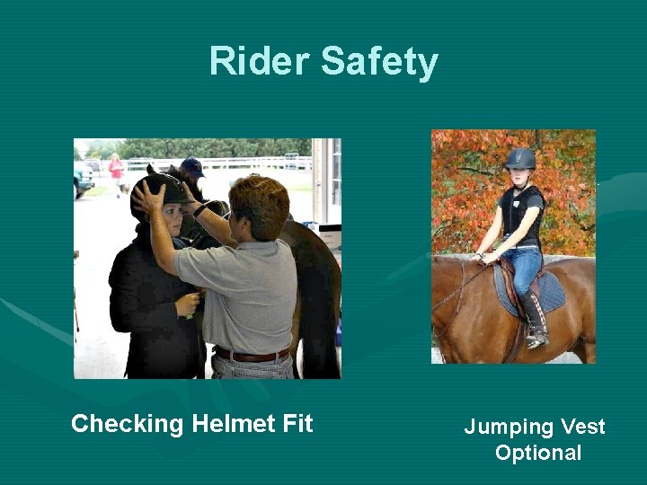 Rider Safety Checking Helmet Fit Jumping Vest Optional 