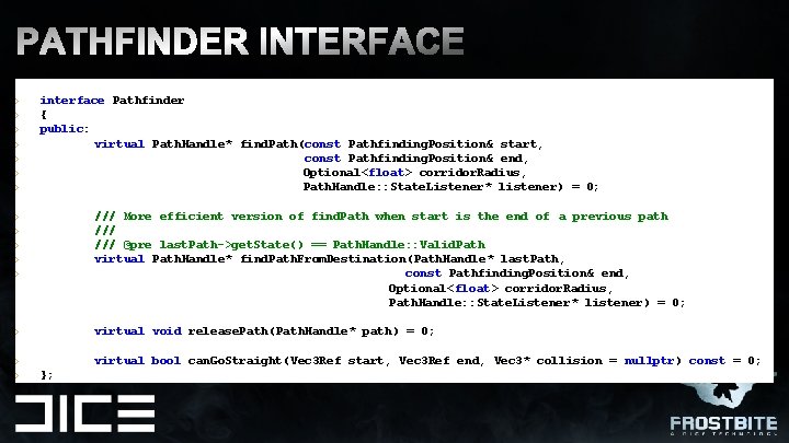 › › › › interface Pathfinder { public: virtual Path. Handle* find. Path(const Pathfinding.