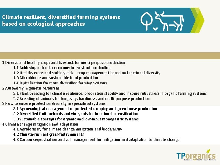 Climate resilient, diversified farming systems based on ecological approaches 1 Diverse and healthy crops