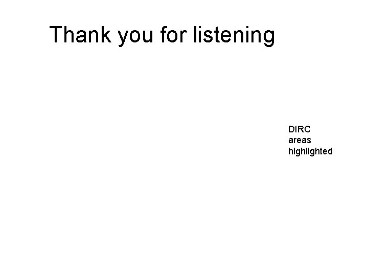 Thank you for listening DIRC areas highlighted 