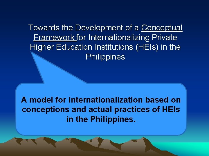 Towards the Development of a Conceptual Framework for Internationalizing Private Higher Education Institutions (HEIs)