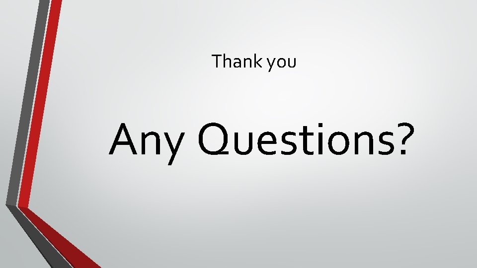 Thank you Any Questions? Thank you Any Questions?