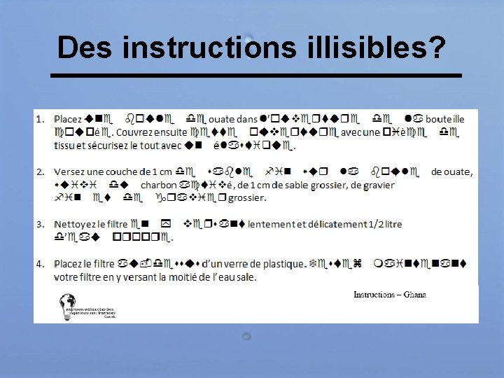 Des instructions illisibles? 