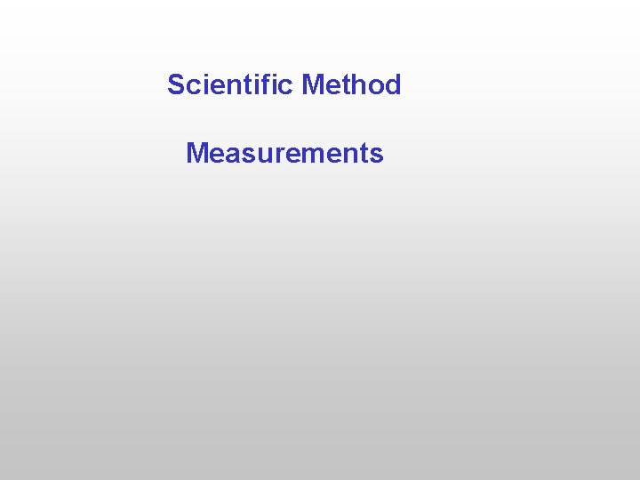 Scientific Method Measurements 