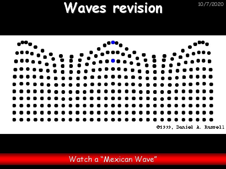 Waves revision Watch a “Mexican Wave” 10/7/2020 