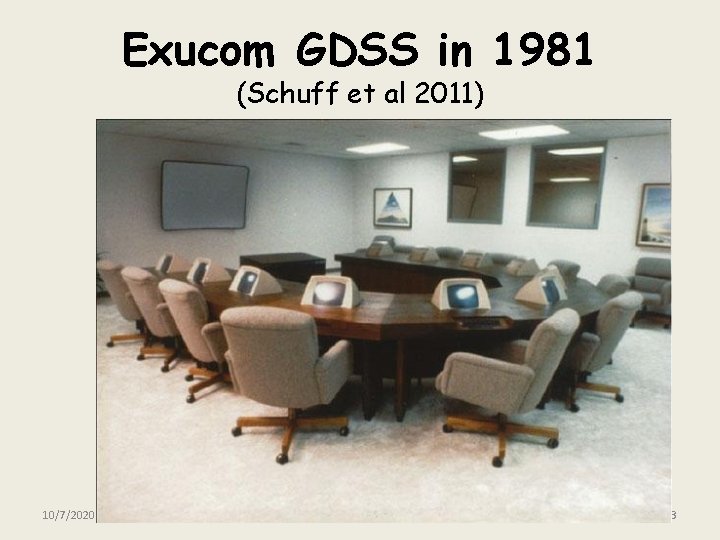 Exucom GDSS in 1981 (Schuff et al 2011) 10/7/2020 F. G. Filip 33 