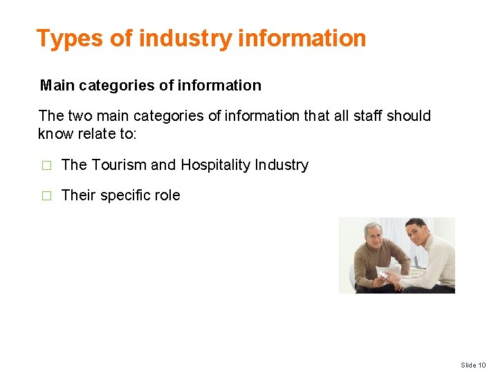 Types of industry information Main categories of information The two main categories of information