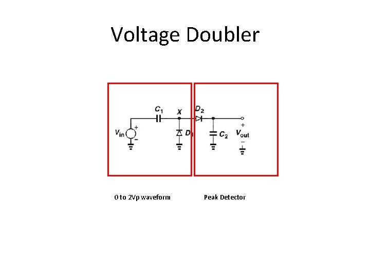 Voltage Doubler 0 to 2 Vp waveform Peak Detector 