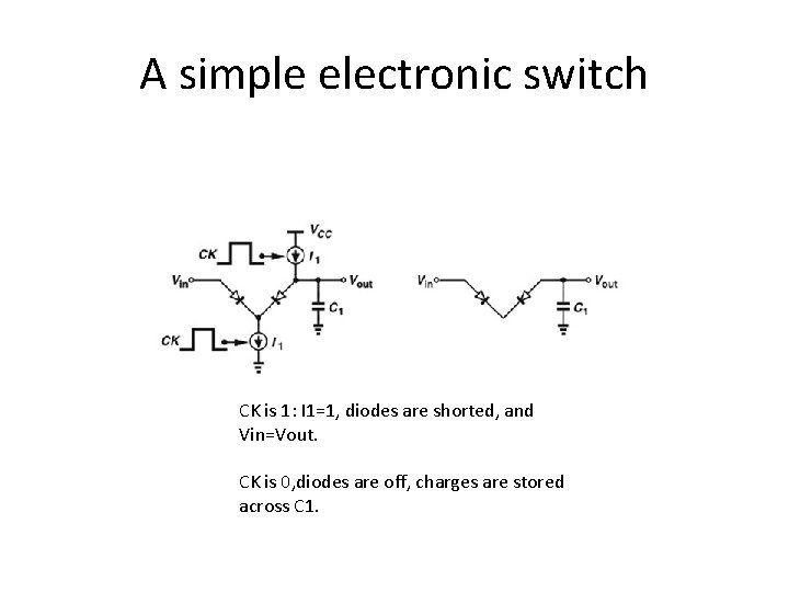 A simple electronic switch CK is 1: I 1=1, diodes are shorted, and Vin=Vout.