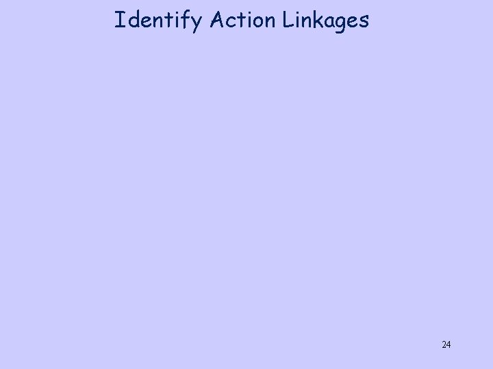 Identify Action Linkages 24 