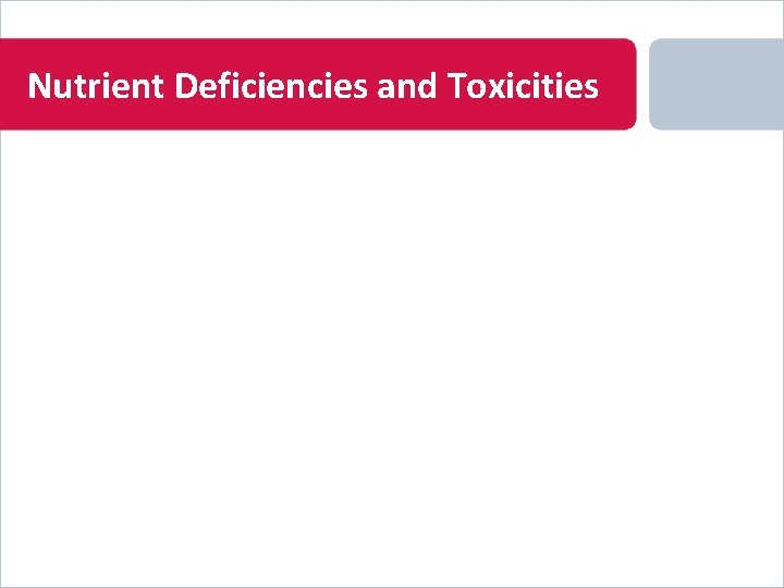 Nutrient Deficiencies and Toxicities 